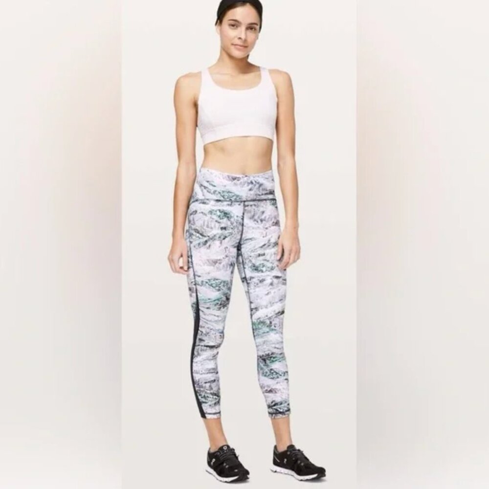 Lululemon Train Times Pant 25" Inseam Mesh Drawstring Springscape Obsidian